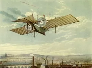 Airscrew Collection: Imaginary Flight of Hensons Ariel, 1843, (1944). Creator: Day & Haghe