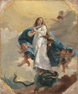 European Oil On Canvas Paintings Prints: The Immaculate Conception, between 1733 and 1736