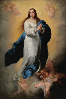 Catholic Heritage Images Prints: The Immaculate Conception of Escorial, copy after Murillo, 1863. Creator: Adolf von Becker