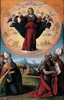 Bible New Testament Illustrations Prints: The Immaculate Conception with saints, c