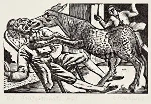 The Importunate Ass Print, 1928 by Eric Ravilious