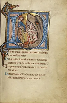Initial D: The Harrowing of Hell; Psalter Print, mid-1200s