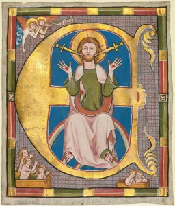 Initial E Print from The Last Judgment, c. 1330