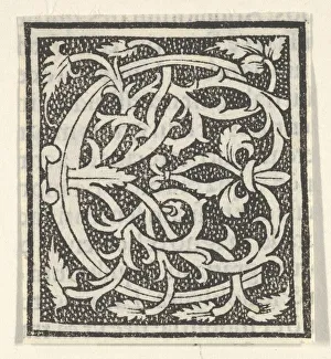 Metropolitan Museum Artwork Prints: Initial letter C on patterned background, 1520. 1520. Creator: Anon
