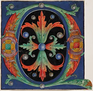 16th century Initial O Antiphoner Print