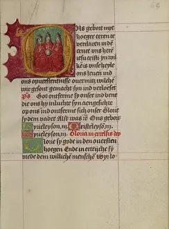 Print of an Initial O from a Book of Hours, circa 1500