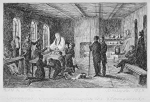 Christianity In Britain Prints: Inside Newgate Prison, Old Bailey, City of London, 1828. Artist: WT