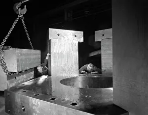 British Iron And Steel Industry Prints: Inspecting a bubble chamber casting