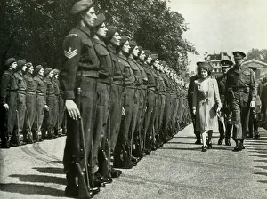 Second World War Troops Prints: Inspecting The Grenadier Guards - May, 1945, 1947. Creator: Unknown