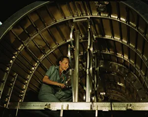 Installing Oxygen Flask Racks, Consolidated Aircraft Print, 1942