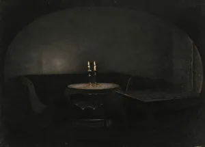 Candlelight Atmosphere Prints: Interior. Artificial Light, 1909. Creator: Vilhelm Hammershøi
