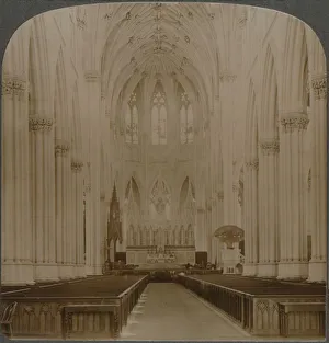 Underwood And Underwood Prints: Interior finest Gothic structure in U. S. - St. Patricks Cathedral, New York, c1900