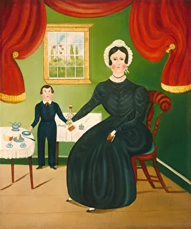Victorian Era Domestic Scene Prints: Interior Scene, c. 1840. Creator: Unknown
