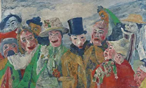 Baroque Style Oil Painting Prints: The Intrigue, 1890. Creator: James Ensor