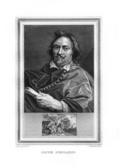 Jacob Jordaens, Flemish Baroque era painter, (1825).Artist: John Corner Jacob Jordaens, Flemish Baroque era painter, (1825).Artist: John Corner