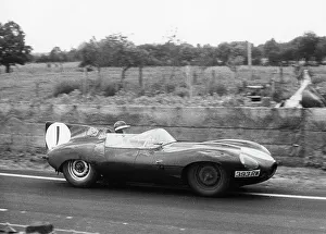 Jaguar D type, Mike Hawthorn 1956 Le Mans. Creator: Unknown Jaguar D type, Mike Hawthorn 1956 Le Mans. Creator: Unknown