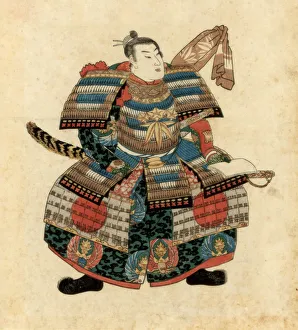 Japanese warlord Minamoto no Yoritomo, 1845.Artist: Utagawa Kuniyoshi Japanese warlord Minamoto no Yoritomo, 1845.Artist: Utagawa Kuniyoshi