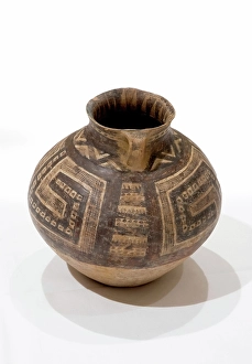 Decorative Geometric Art Prints: Jar with hatched and rectangular meander design, about 2200-2000 B.C.E.. Creator: Unknown