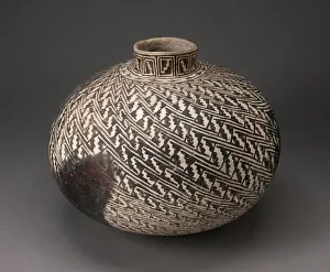 Native American Heritage Art Prints: Jar with Interlocking-Stepped Motifs in Diagonal Pattern