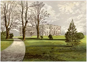 Prints of Kimbolton Castle, Huntingdonshire, home of the Duke of Manchester, c1880. Kimbolton Castle was the final residence of Catherine of Aragon, first wife of Henry VIII Huntingdonshire Prints: Kimbolton Castle Print, c1880