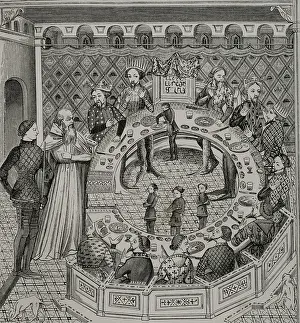 King Arthur Prints: King Arthur's Round Table 14th-century Print