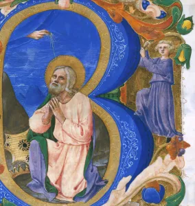 King David in Prayer Print, ca. 1450