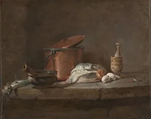 French Kitchen Utensils Print, c. 1734 by Jean-Simeon Chardin