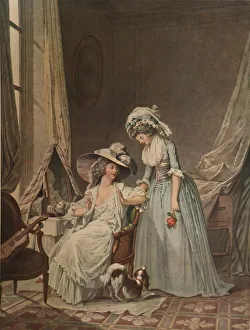 Antique Furniture Interior Prints: L Aveu Difficile, (Difficult Confession), 1787, (1913). Artist: Jean Francois Janinet