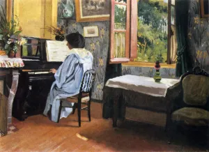 Lady at the Piano, 1904. Artist: Felix Vallotton Lady at the Piano, 1904. Artist: Felix Vallotton