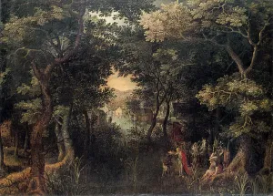 Landscape with the Apostle Philip Baptizing the Eunuch, (1590-1632?). Artist: David Vinckboons Landscape with the Apostle Philip Baptizing the Eunuch, (1590-1632?). Artist: David Vinckboons