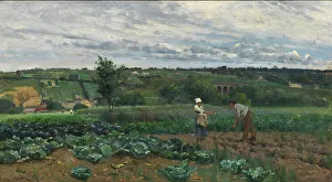 Landscape Print with Cabbage Patch