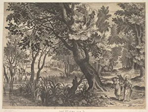 Print of Landscape with Christ Tempted by the Devil