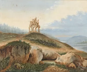 Amandine Aurore Lucie Collection: Landscape with a Fantastic Castle, 1865. Creator: George Sand