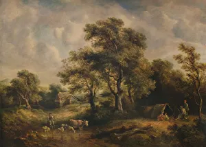 19th Century Landscape with Gipsy Tent Print, 1935