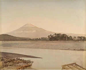 Albumen Silver Print From Glass Negative With Applied Colour Collection: [Landscape with River and Mountain], 1870s. Creator: Unknown
