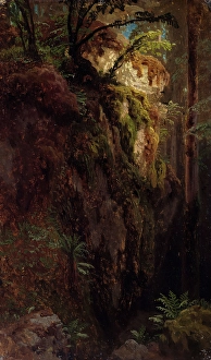 Landscape Print with Ravine, 1850