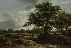 Netherlands Collection: Landscape with a Village in the Distance, 1646. Creator: Jacob van Ruisdael
