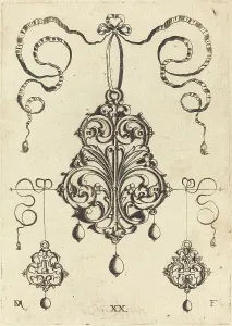 Daniel Mignot Strapwork Pendants Print