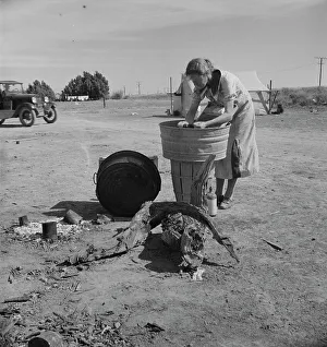 Rural Poverty In America Prints: Laundry facilities in migratory labor camp