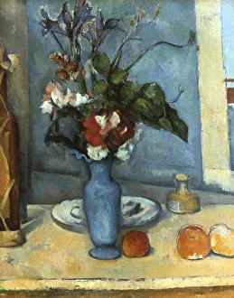 Le Vase Bleu, 1889-1890. Artist: Paul Cezanne Le Vase Bleu, 1889-1890. Artist: Paul Cezanne