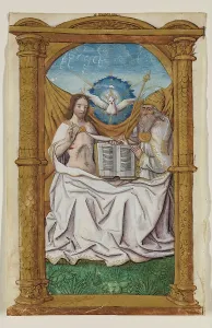 Gothic Style Painting Prints: Leaf from Book of Hours: The Trinity, c1515. Creator: Master of Morgan 85
