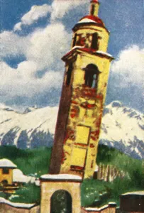 Cigarette Card Album Images Prints: The Leaning Tower of St Moritz, c1928. Creator: Unknown