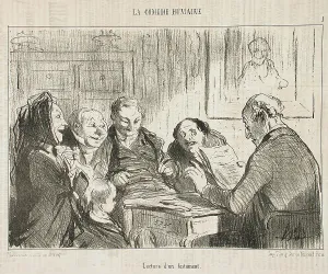 Honore Daumier's Lecture d'un testament, 1853 Print