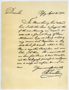 Letter from Benjamin Franklin to David Hartley MP, 14th April 1782 Letter from Benjamin Franklin to David Hartley MP, 14th April 1782