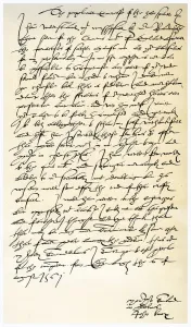 Letter from John Knox to Sir Nicholas Throgmorton, 6th August 1561.Artist: John Knox Letter from John Knox to Sir Nicholas Throgmorton, 6th August 1561.Artist: John Knox