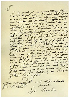 Letter from Sir Issac Newton to William Briggs, 20th June 1682.Artist: Isaac Newton Letter from Sir Issac Newton to William Briggs, 20th June 1682.Artist: Isaac Newton