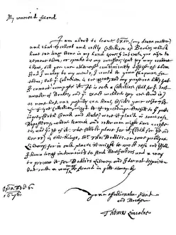 A letter written by Thomas Lincoln, 1676 (1840) A letter written by Thomas Lincoln, 1676 (1840)