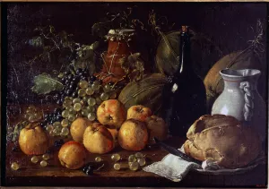 Still Life with Fruit and bread by Luis Melendez Still Life with Fruit and bread by Luis Melendez