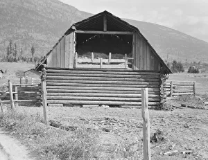 US Agricultural Landscape Prints: Log barn, FSA borrower plans to develop dairy ranch