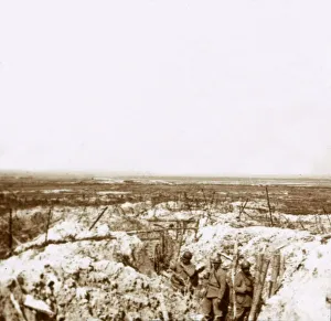 Monochrome War Images Prints: Looking towards the German front line, c1914-c1918